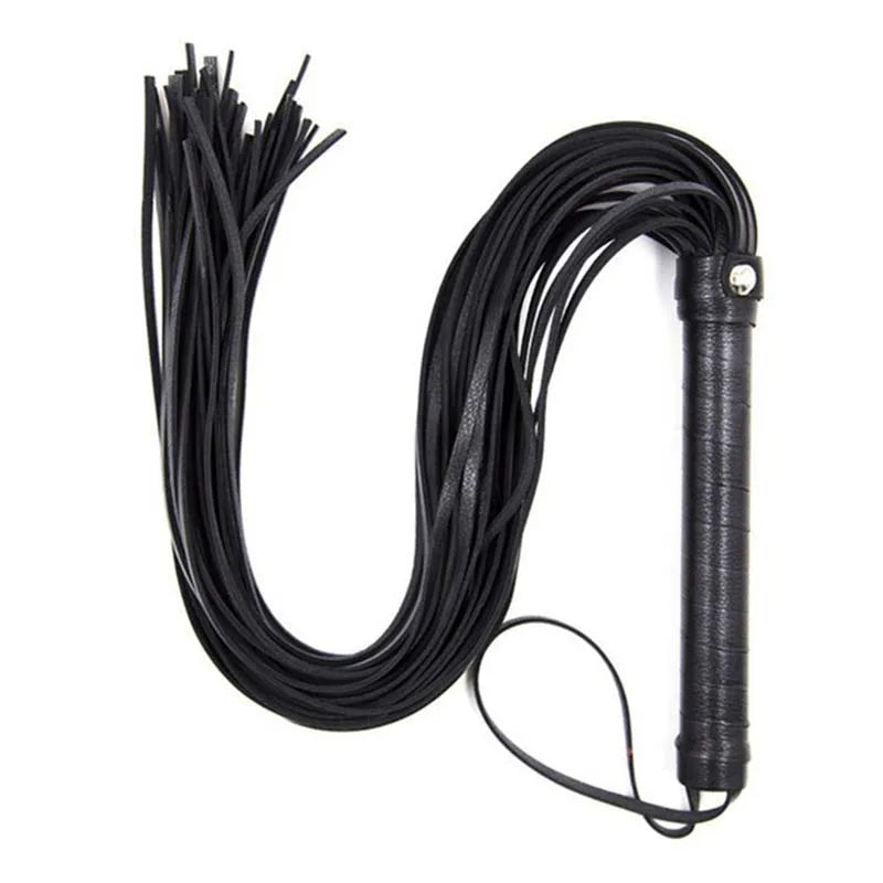 40cm PU Leather Flogger Handcuffs Queen Whip