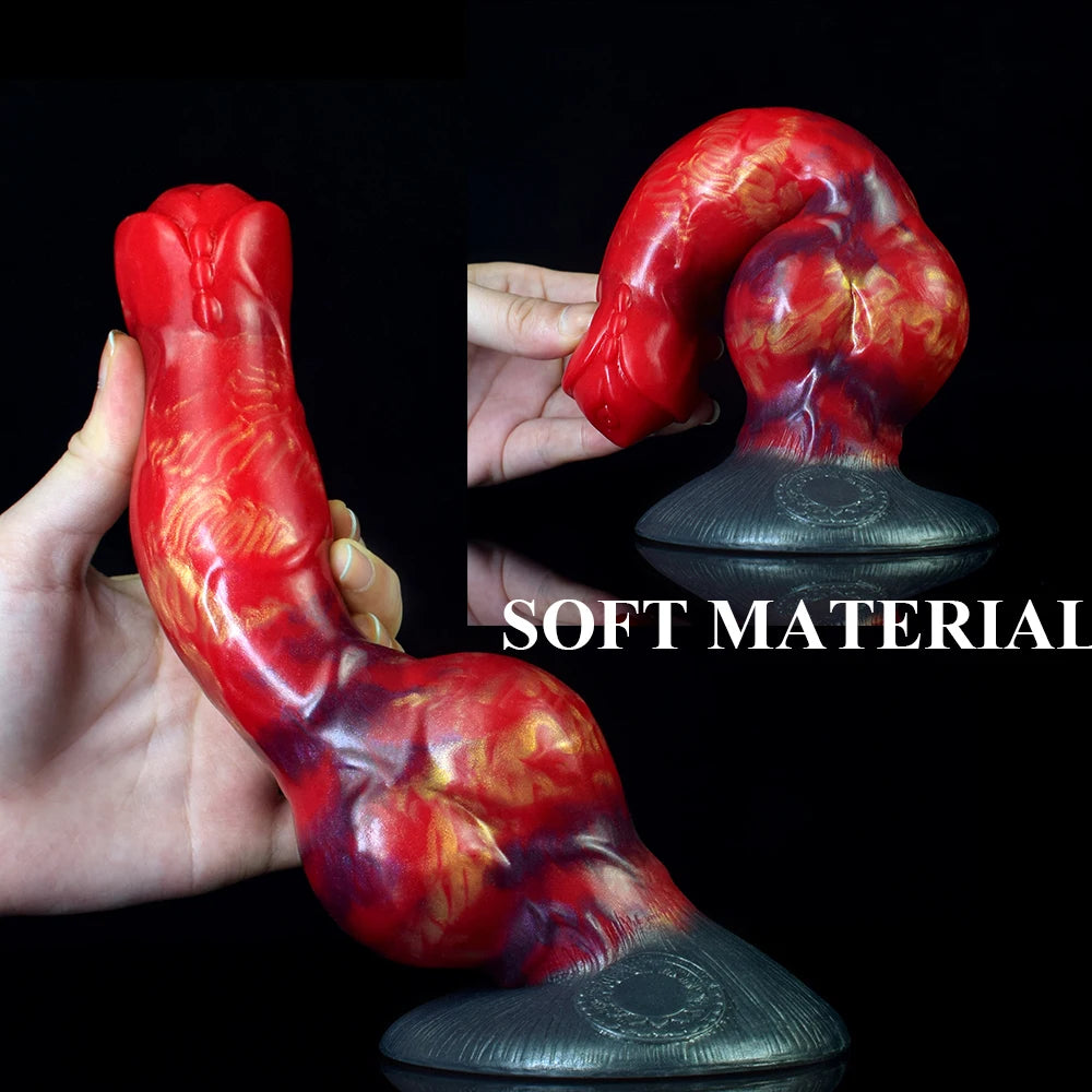 Silikon Dildo und großer Knoten Wolf Dog Dildos Fantasy Butt Plug