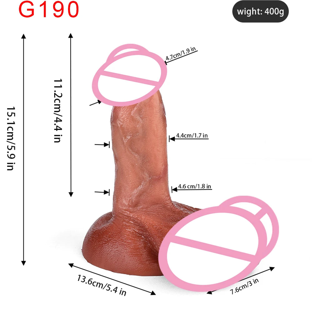 12 Styles Flüssigsilikon Realistischer Dildo mit starkem Sauger