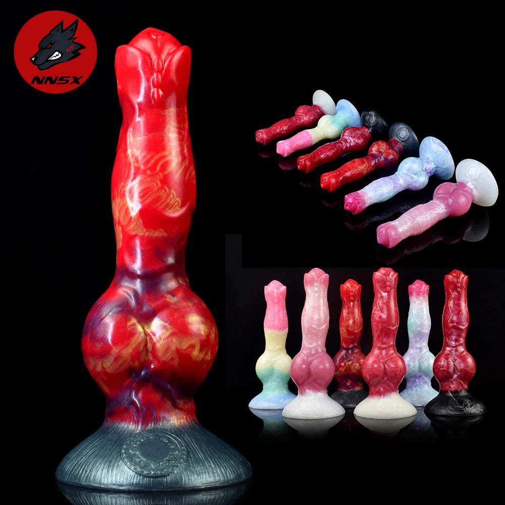 Silikon Dildo und großer Knoten Wolf Dog Dildos Fantasy Butt Plug